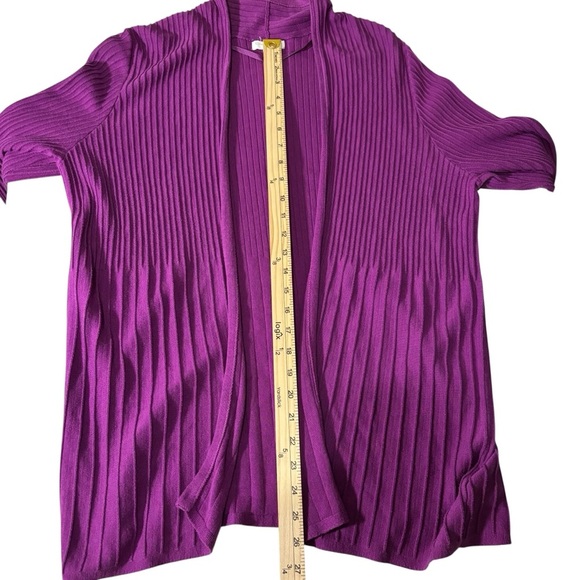 Charter Club Open Front Sweater Cardigan Size 1X Ribbed Office Casual Stretch - Picture 12 of 16